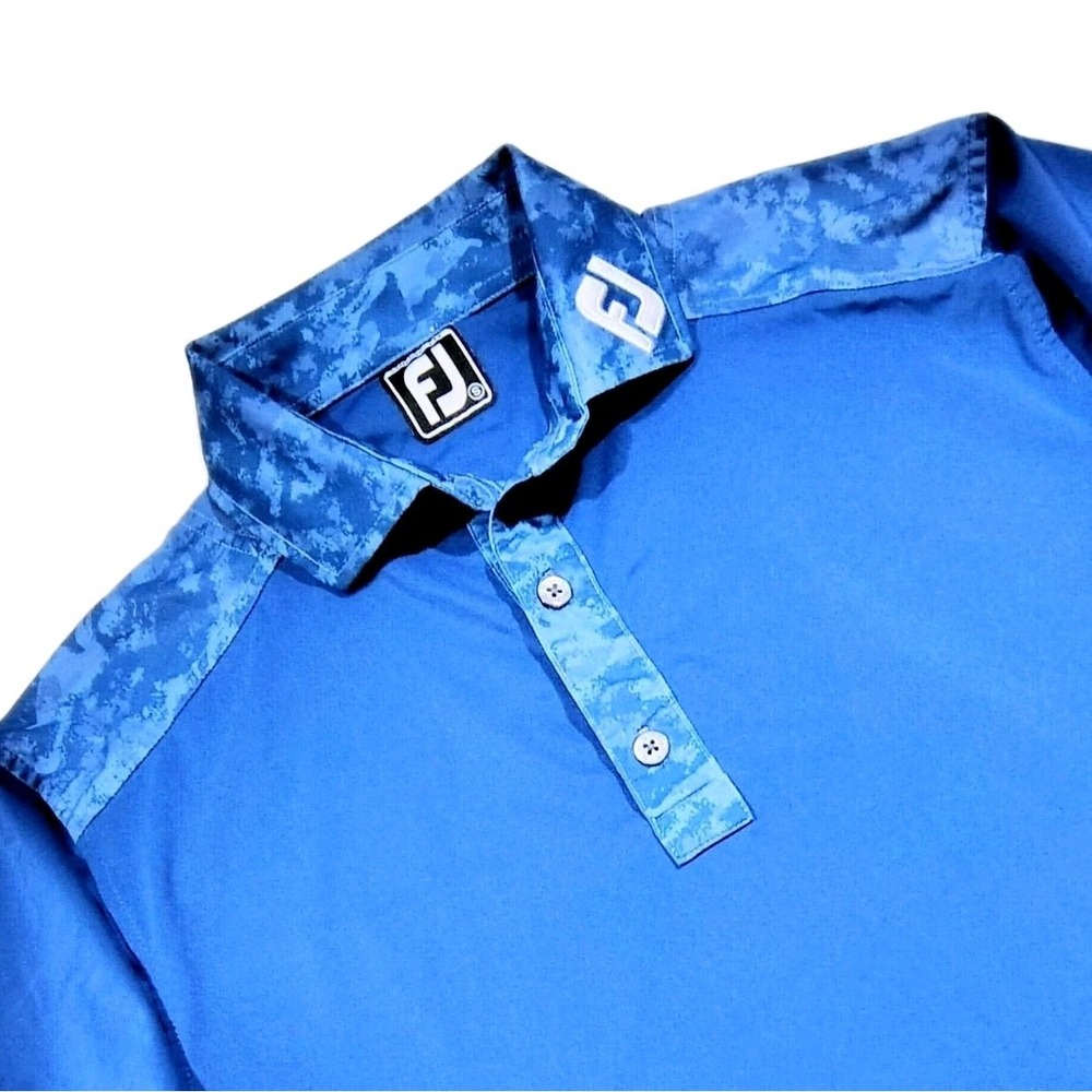 Footjoy x Titleist Polo Shirt Mens Small Camo Cloud Blue Golf Tour Series